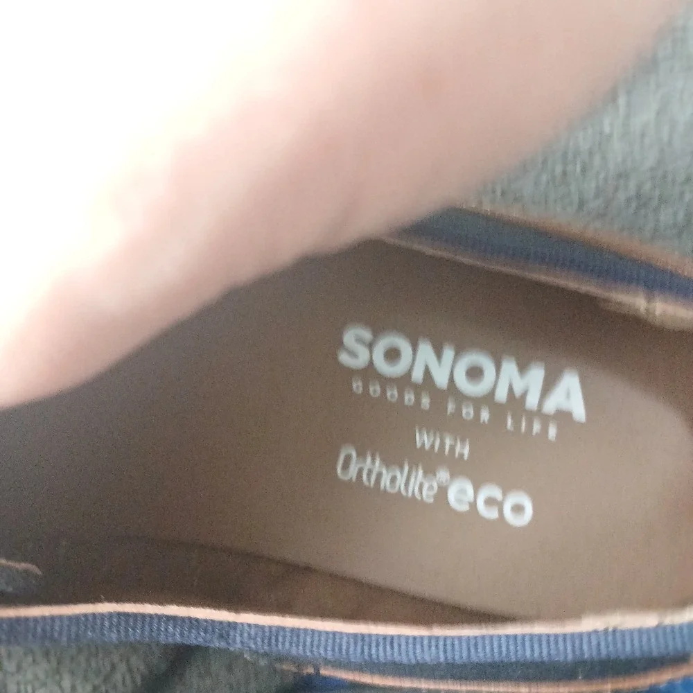 Sonoma Deonnavey Oxford Shoes 10 Navy Blue Brown Ortholite Casual Dress Sneaker